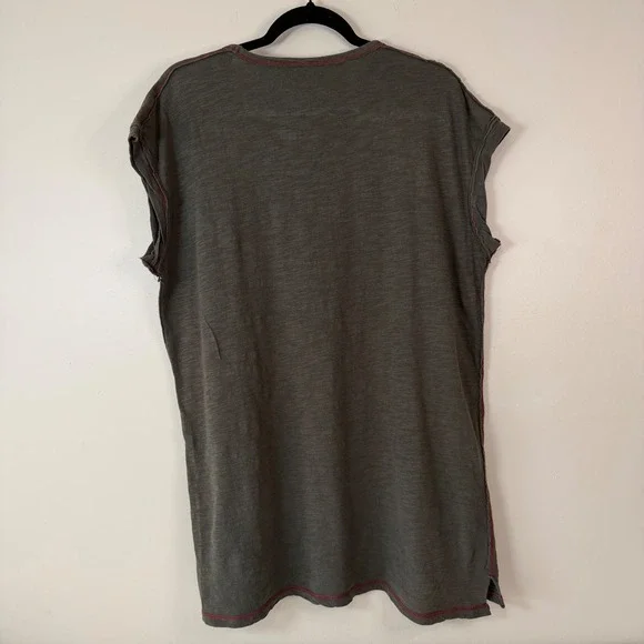 Natural Life Women S Olive Frankie Knit Tee Dress Folk Flower Relaxed Cotton - Picture 2 of 7